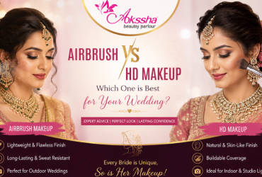 Unsure whether to choose Airbrush Bridal Makeup or HD Makeup? Discover practical advice from the bridal experts at AKS Sha Parlour to find the perfect makeup style for your wedding day.