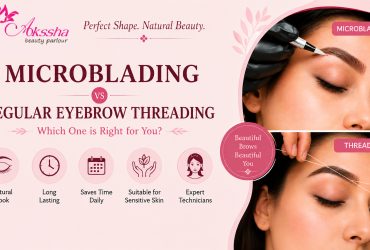 Microblading Thoothukudi vs regular eyebrow threading for natural eyebrow shaping at Akssha Beauty Parlour.